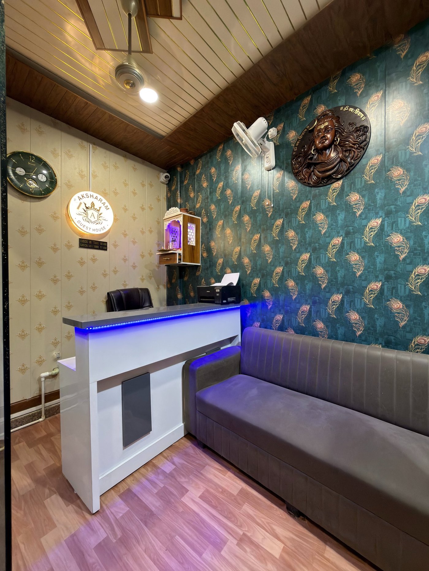 Clean, restful room at Shree Aksharam Guest House